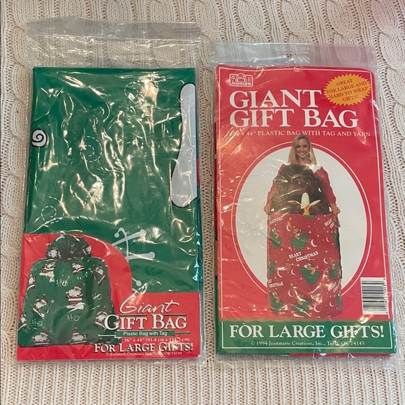 Jeanmarie Creations Other - 2 VTG New 1994 Giant Christmas gift bags 36”x44”. Beary Christmas & “Ho” Santa